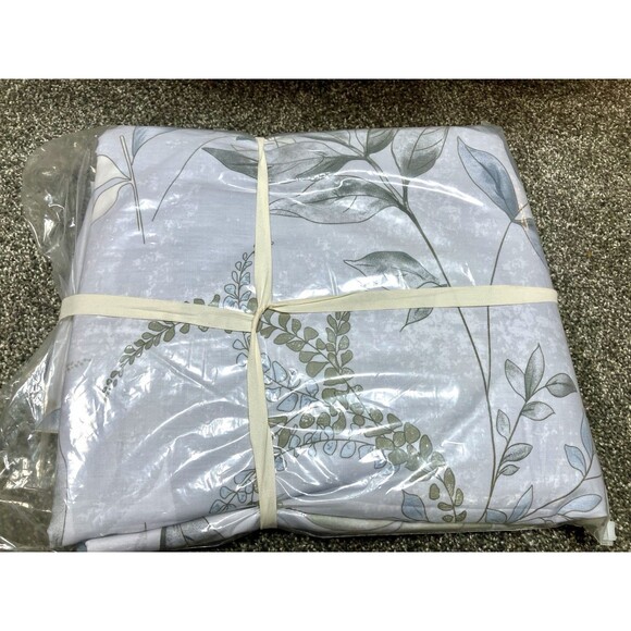 NEW Essina 100% Cotton King Duvet Cover Set w/ Two Pillow Shams White Floral - Picture 2 of 4